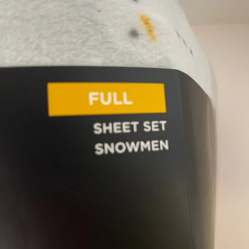 Cuddl Duds‎ MicroFleece Full Sheet Set Snowmen Polyester Gray White NIP